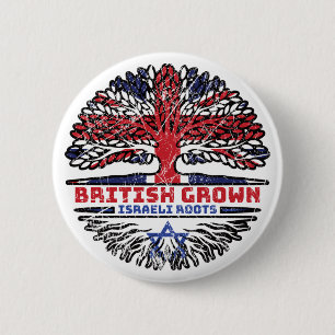 Israel Israeli Uk United Kingdom British Tree 6 Cm Round Badge