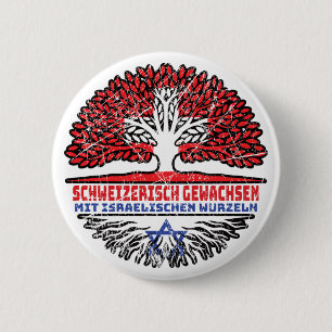 Israel Israelisch Schweizer Schweiz Baum Wurzel 6 Cm Round Badge