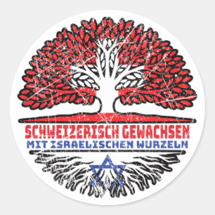 Israel Israelisch Schweizer Schweiz Baum Wurzel Classic Round Sticker