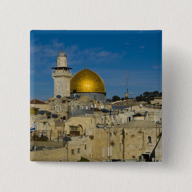 Israel, Jerusalem, Dome of the Rock 15 Cm Square Badge (Front)