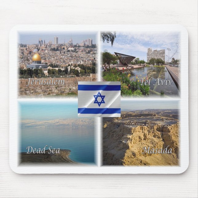 Israel Jerusalem Tel Aviv Mouse Mat (Front)