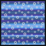 Israel Jewish Star of David on Blue Fabric<br><div class="desc">Scattered stars on a blue background.</div>