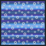 Israel Jewish Star of David on Blue Fabric<br><div class="desc">Scattered stars on a blue background.</div>