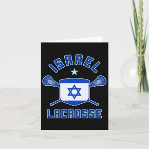 Israel Lacrosse Israeli Flag Lax Sticks Tee  Card