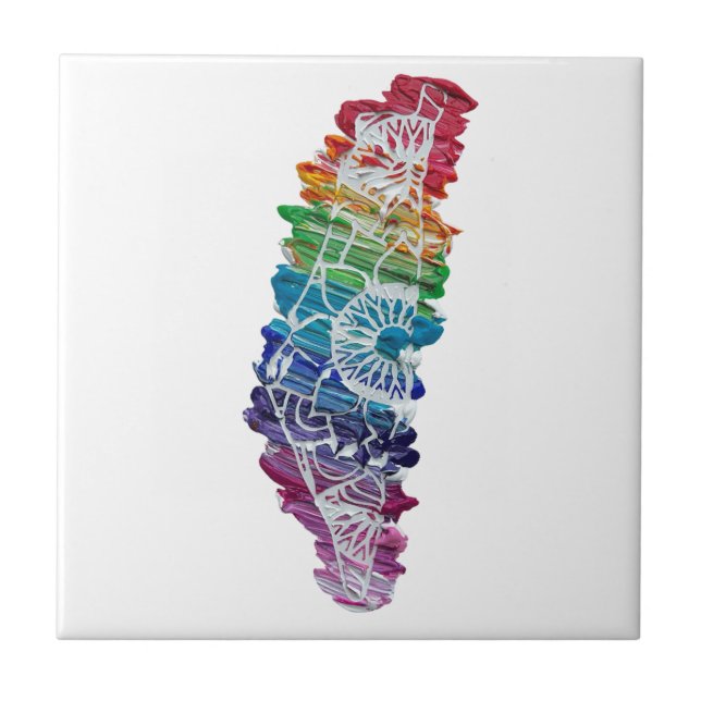 Israel Mandala Pride Art Tile (Front)