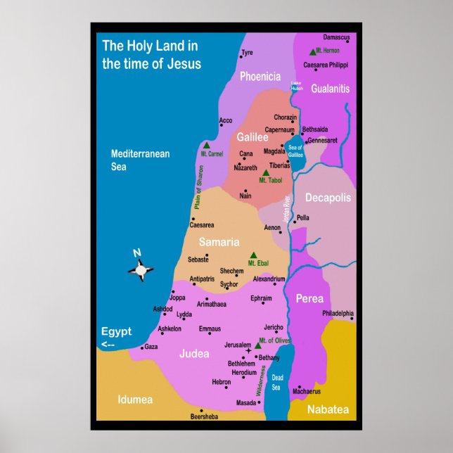 Israel Map First Century  Poster (Front)