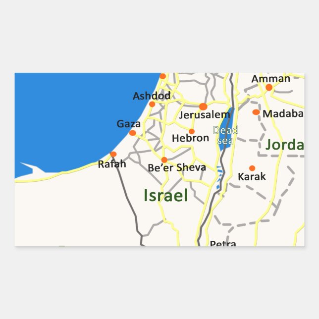 Israel map.JPG Rectangular Sticker (Front)