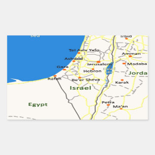 Israel map.JPG Rectangular Sticker