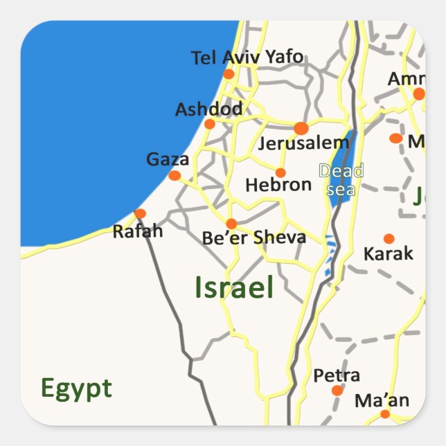Israel map.JPG Square Sticker (Front)