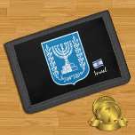 Israel Menorah wallets, emblem, Israel fashion Trifold Wallet<br><div class="desc">Wallets: Israel Coat of Arms & patriotic Israel Flag fashion - love my country,  travel,  holiday gifts,  national patriots / sports fans</div>