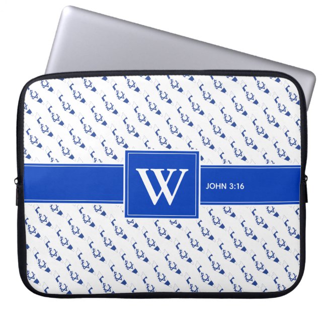 ISRAEL Messianic Bible Christian Monogram laptop Laptop Sleeve (Front)