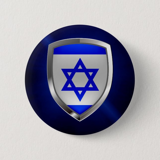 Israel Metallic Emblem 6 Cm Round Badge (Front)