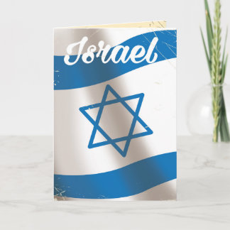 Israel National Flag vintage travel poster Holiday Card