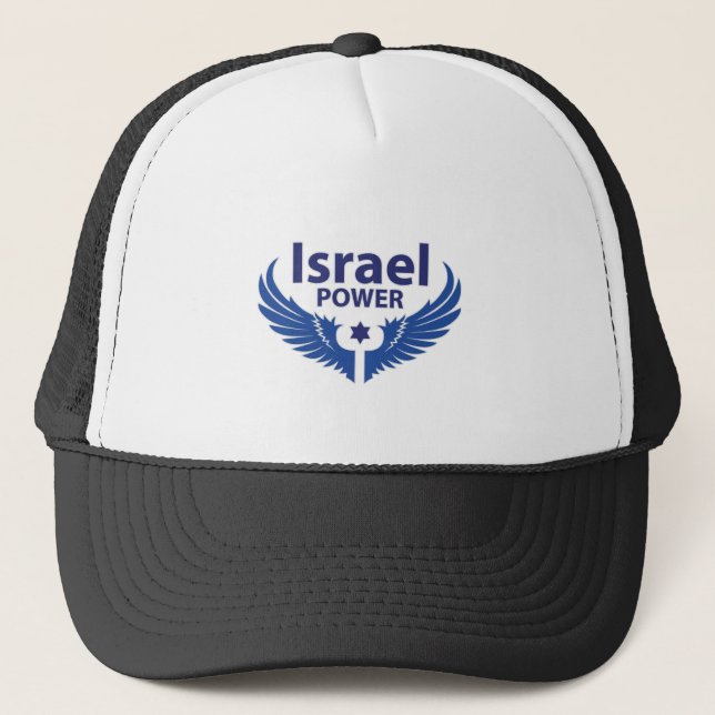 Israel Power with Bluew wings Trucker Hat (Front)