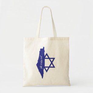 israel shape with star of david tote bag