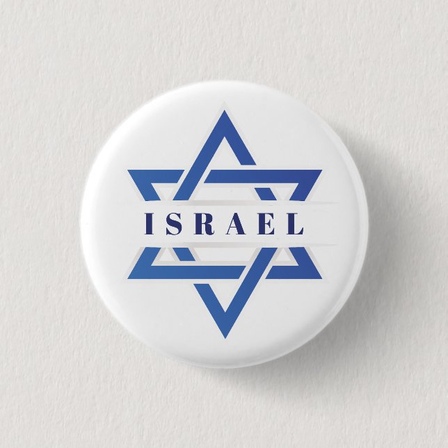 Israel Star Of David Flag 3 Cm Round Badge (Front)