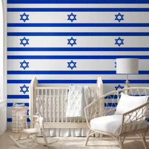 Israel Star of David Flag Pattern Blue and White Wallpaper
