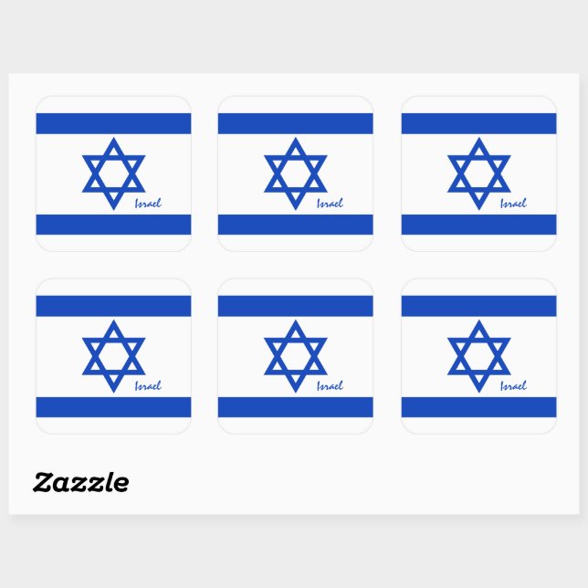 Israel sticker, Israeli flag patriots / sports Square Sticker (Sheet)