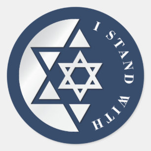 Israel Strong And Freedom Flag Classic Round Sticker