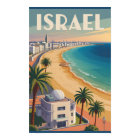 Israel Tel Aviv Illustration Travel Art Vintage