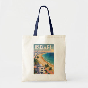 Israel Tel Aviv Illustration Travel Art Vintage Tote Bag