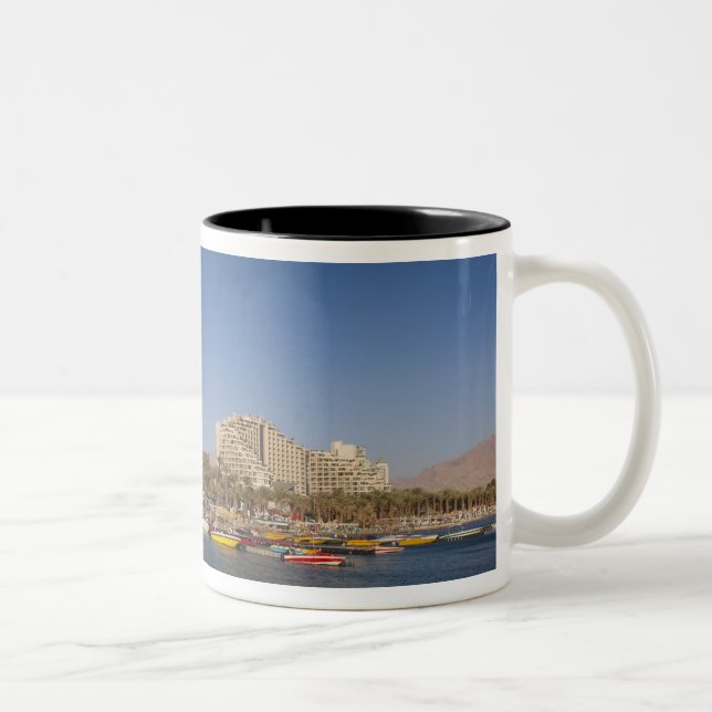 Israel, The Negev, Eilat, Red Sea beachfront Two-Tone Coffee Mug (Right)