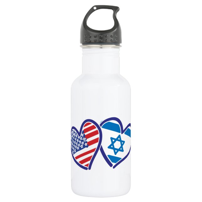 Israel USA Love 532 Ml Water Bottle (Front)