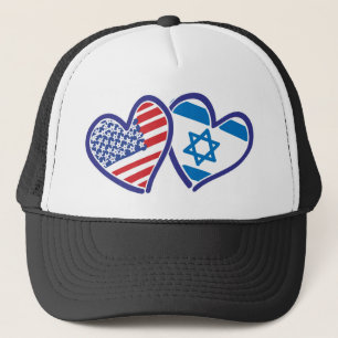 Israel USA Love Trucker Hat
