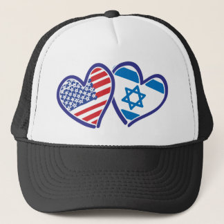 Israel USA Love Trucker Hat