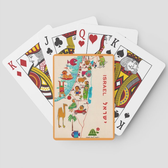 Israel Vintage Illustrated Playing Cards (Back)