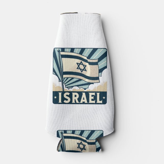 Israel  Vintage Travel Poster Bottle Cooler (Front)