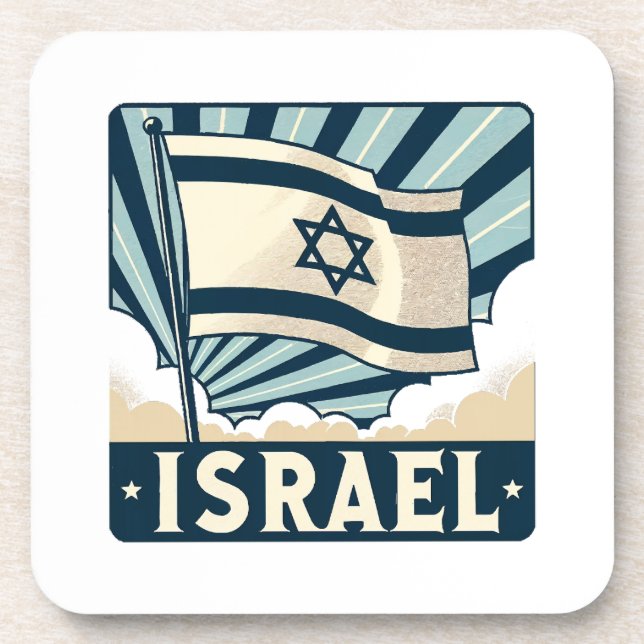 Israel  Vintage Travel Poster Coaster (Front)
