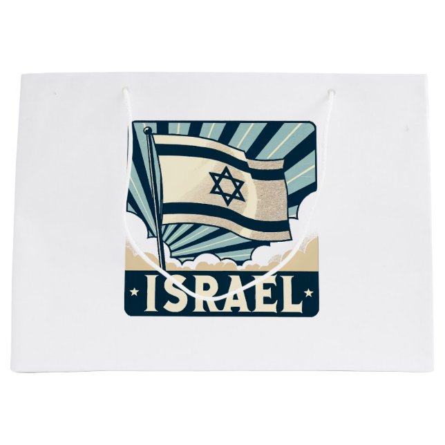 Israel  Vintage Travel Poster Large Gift Bag (Front)