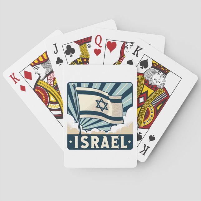 Israel  Vintage Travel Poster Playing Cards (Back)