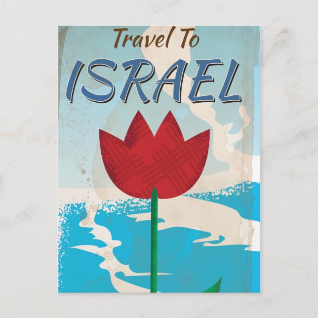 Israel Vintage vacation Poster Postcard (Front)