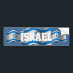 Israel Waving Flag Bumper Sticker<br><div class="desc">Represent Israel! This item features a wavy Israeli flag in 3D. Do you know an Israeli or Israeli-American who misses their home country and culture and would like to be patriotic about their nation? Travellers to Israel, Israeli-Americans, Jews, Jewish-Americans, or the Israelis themselves will love to show their heritage and...</div>