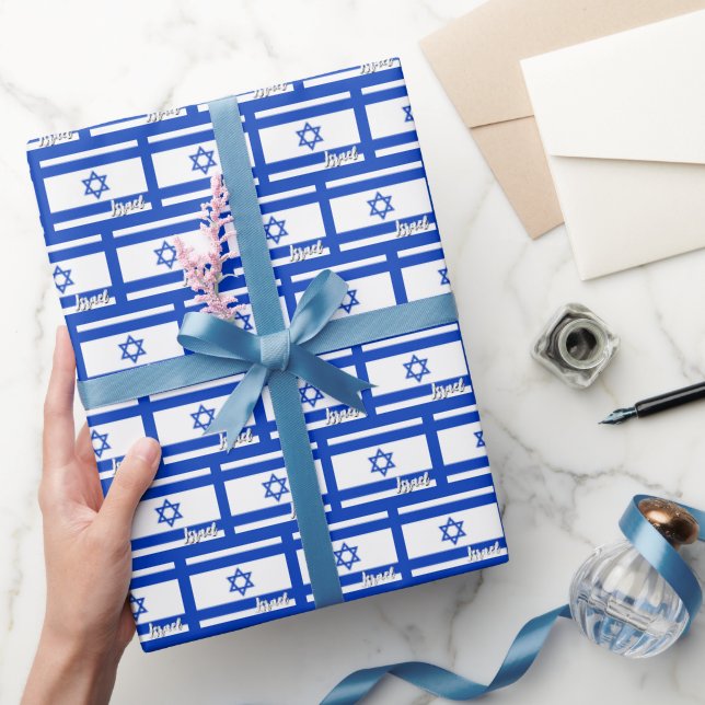 Israel Wrapping Paper, Blue, Israeli Flag Wrapping Paper (Gifting)