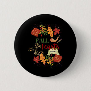 Israel Yisrael Fall Feasts Shofar Sukkot Yom Kippu 6 Cm Round Badge