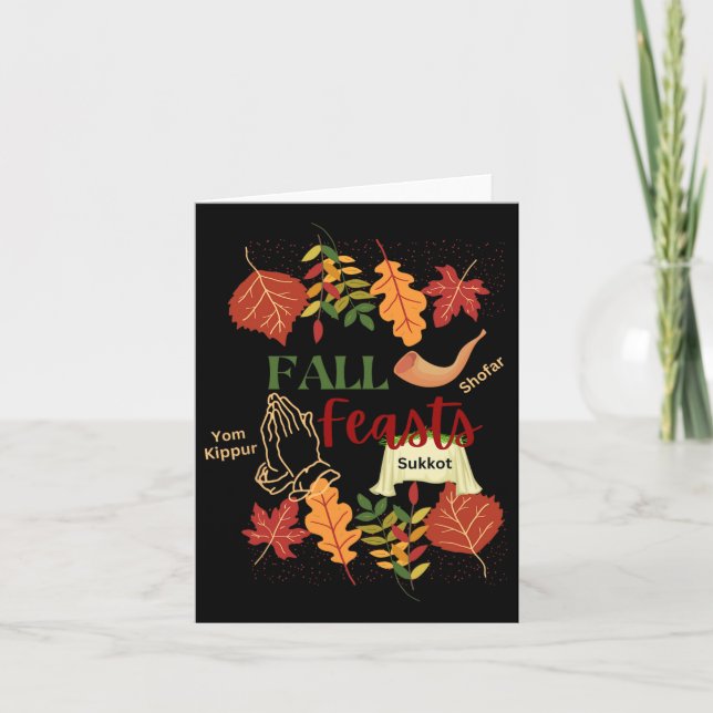 Israel Yisrael Fall Feasts Shofar Sukkot Yom Kippu Card (Front)