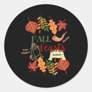 Israel Yisrael Fall Feasts Shofar Sukkot Yom Kippu Classic Round Sticker