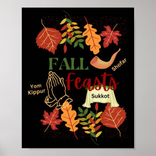 Israel Yisrael Fall Feasts Shofar Sukkot Yom Kippu Poster