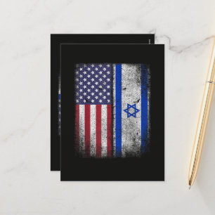 Israeli American Flag Israel Usa Roots America Holiday Postcard