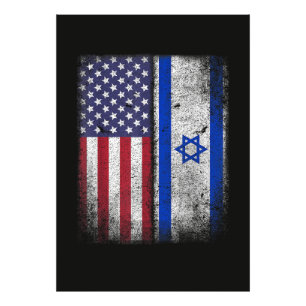 Israeli American Flag Israel Usa Roots America Photo Print