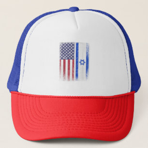 Israeli American Flag Israel Usa Roots America Trucker Hat