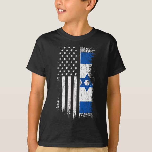 Israeli American Flag - Pride Israel Usa Shirt  (Front)
