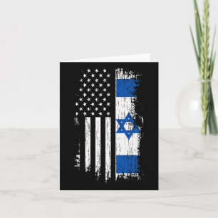 Israeli American Flag - Pride Israel Usa Shirt  Card