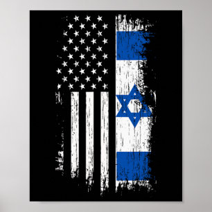 Israeli American Flag - Pride Israel Usa Shirt  Poster