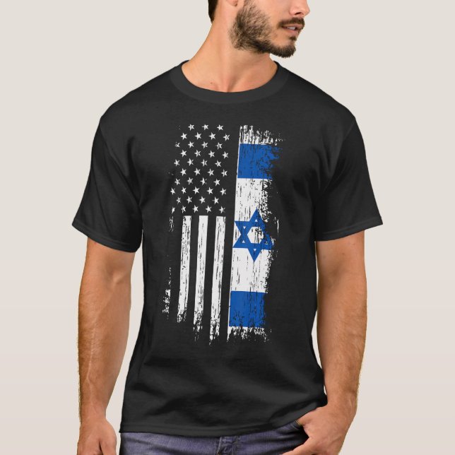Israeli American Flag T-Shirt (Front)