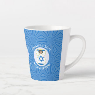 Israeli Angel Hanukkah Flag Personalised Small Latte Mug