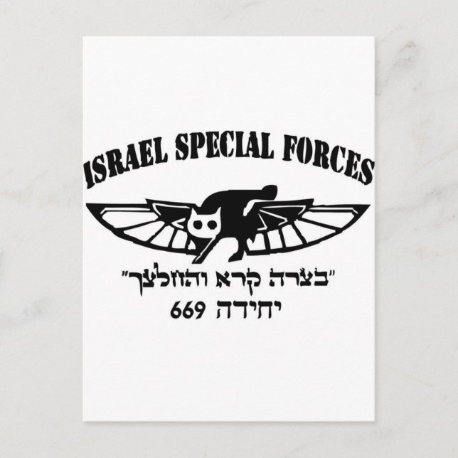 Israeli Army IDF 669 resque unit Hebrew Israel Postcard (Front)